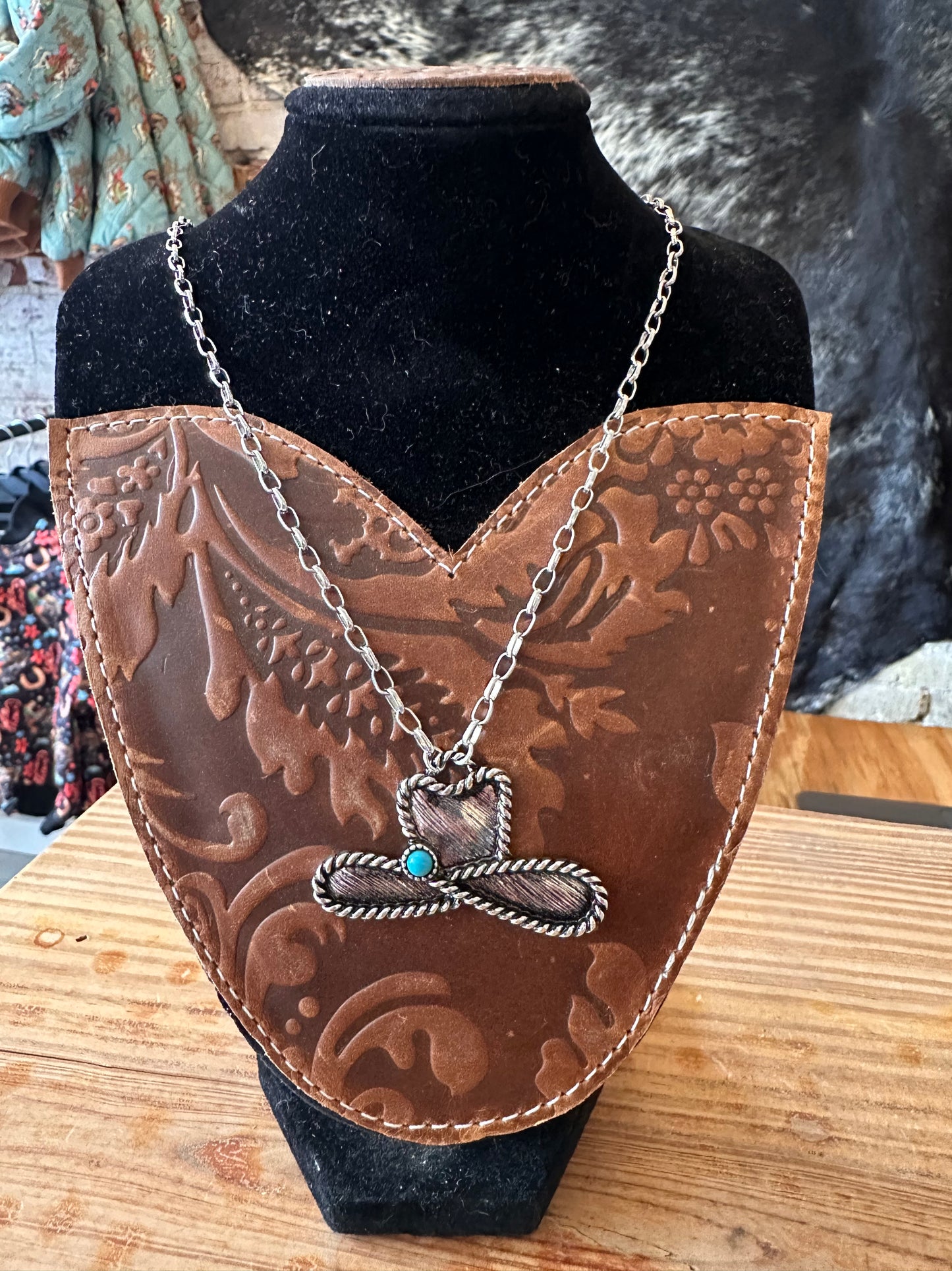 The Dusty Trail Cowboy Hat Necklace