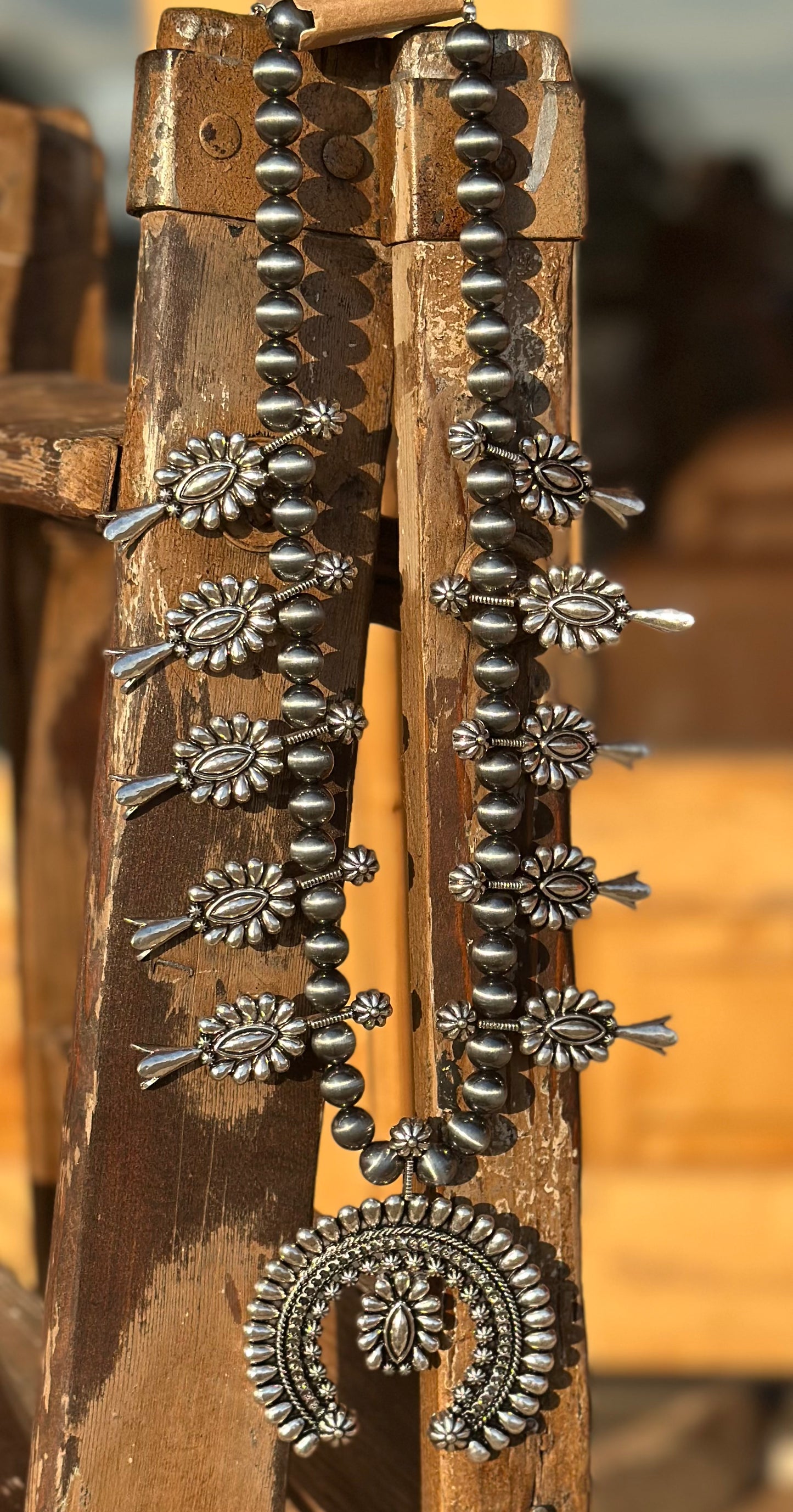Moonlit Plains Squash Blossom Necklace