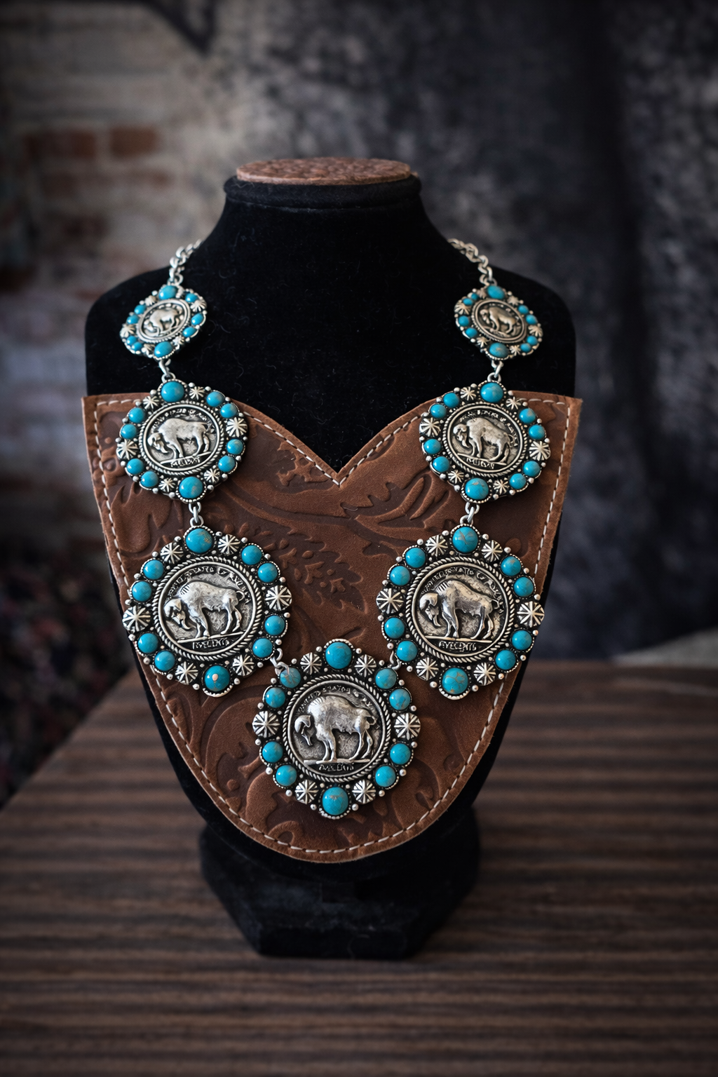 Buffalo Coin Statement Necklace