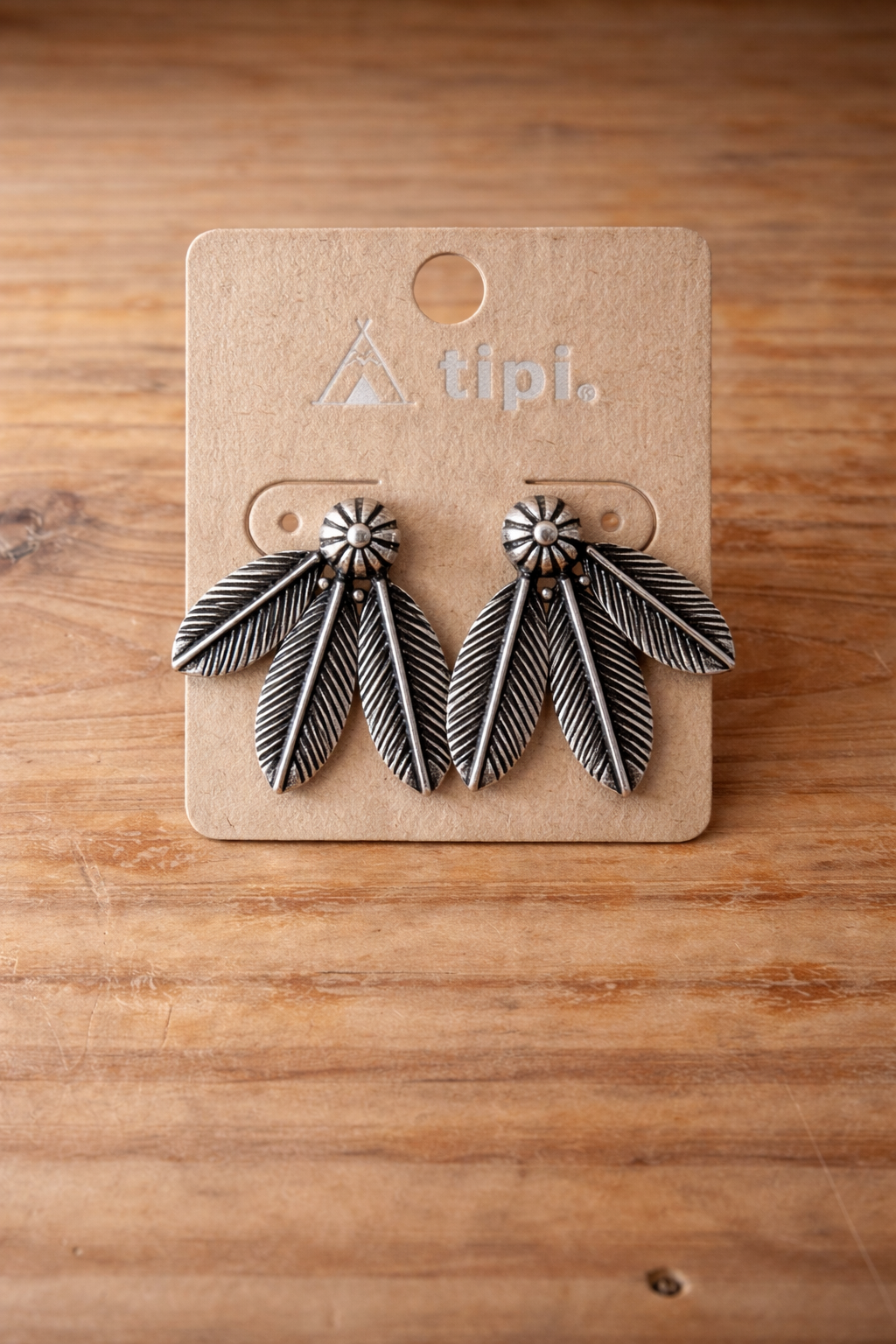 Silver Sage Feather Studs