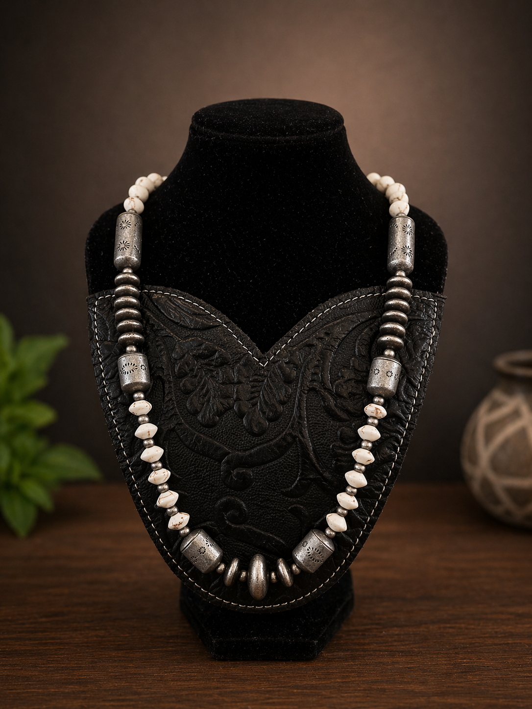 White Mesa Totem Strand Necklace