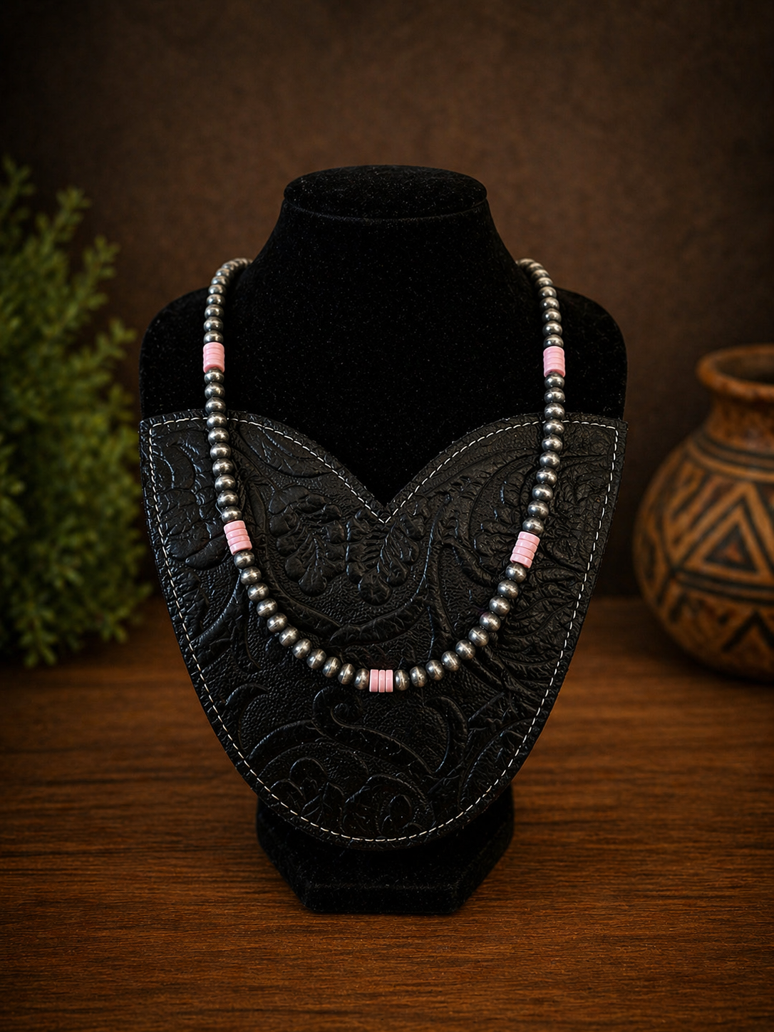 Blush Mesa Bead Necklace