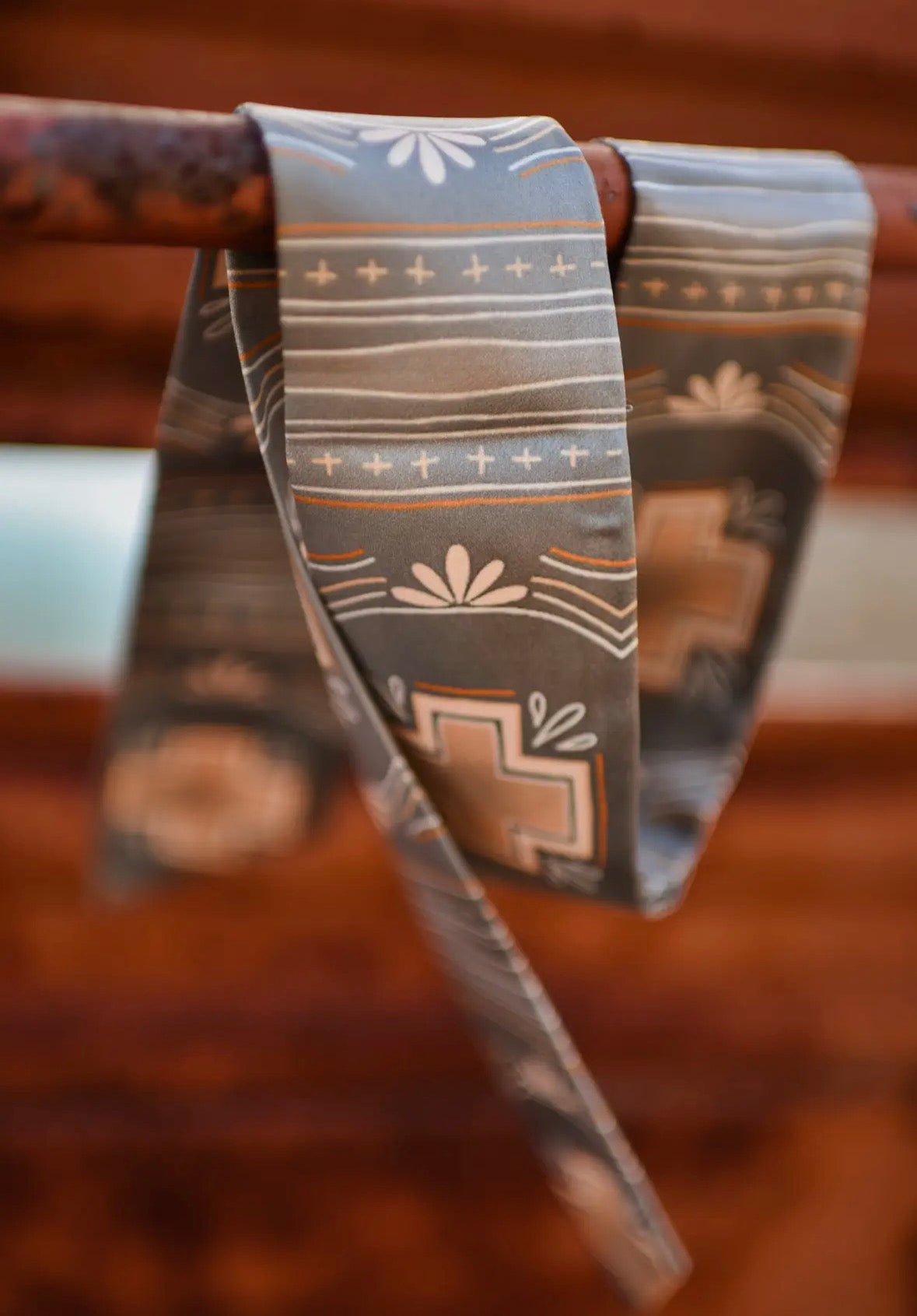 Blue Cross Geometric Western Twilly Scarf