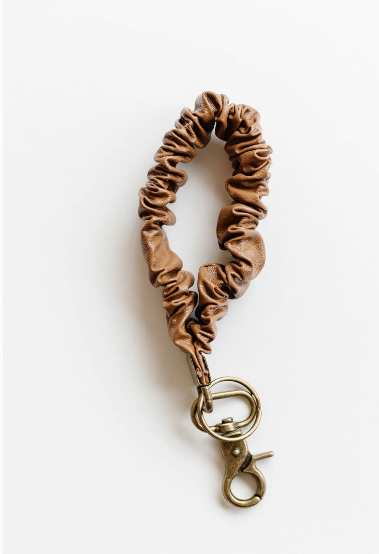 Brown Leather Keychain