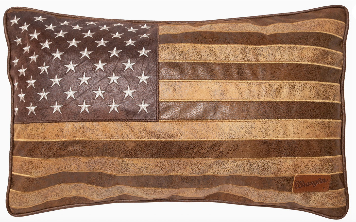 American Flag Faux Leather Pillow