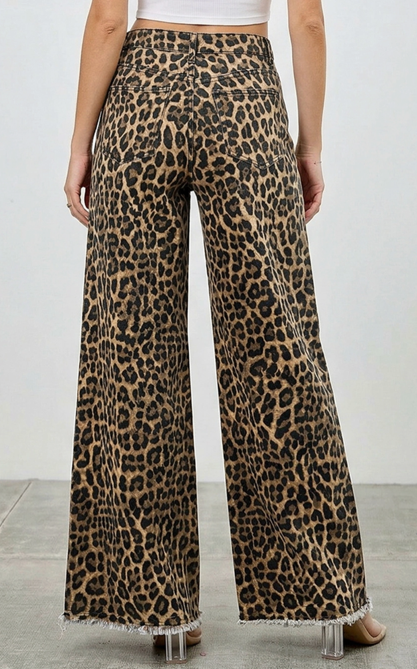 Leopard Lane Wide Leg Jeans
