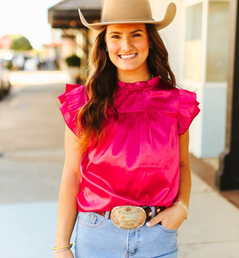 Rodeo Rose Ruffle Blouse