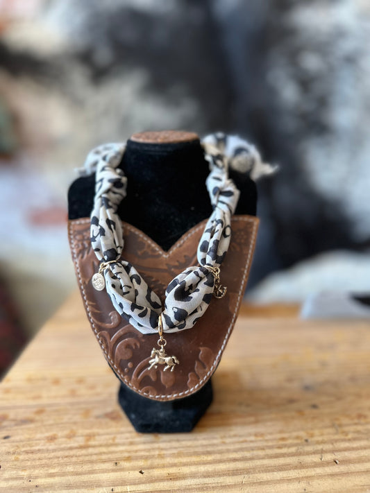 The Spotted Prairie Charm Scarf Necklace