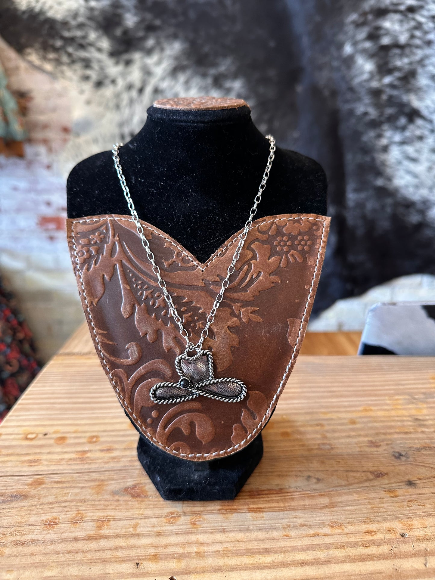 The Dusty Trail Cowboy Hat Necklace