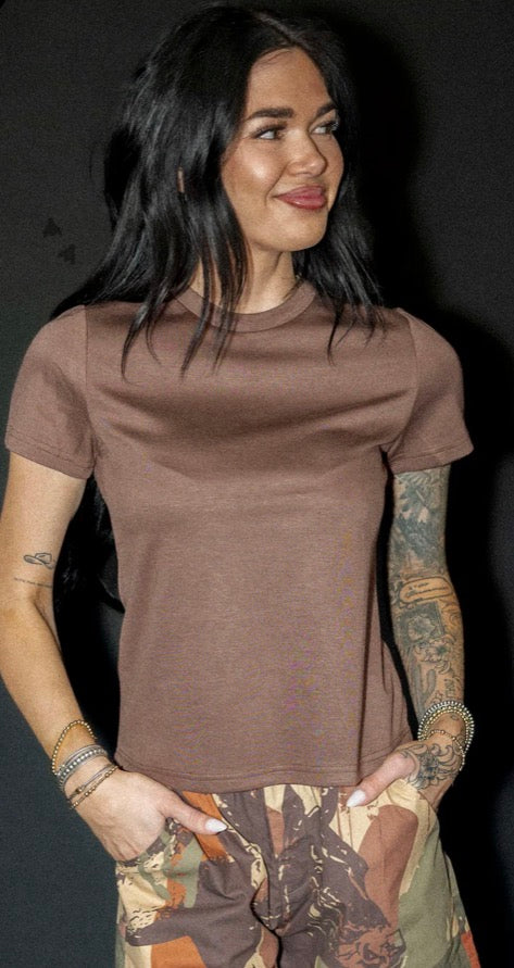 Cloud Basic Snug Tee * Mocha