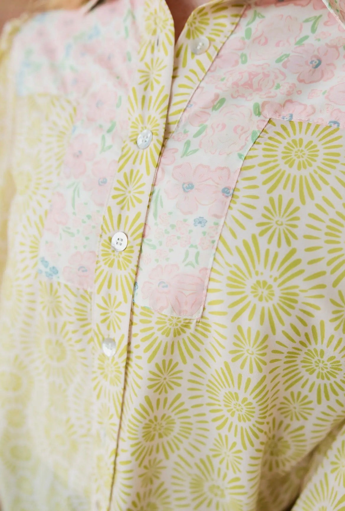 Blush Prairie Patchwork Top