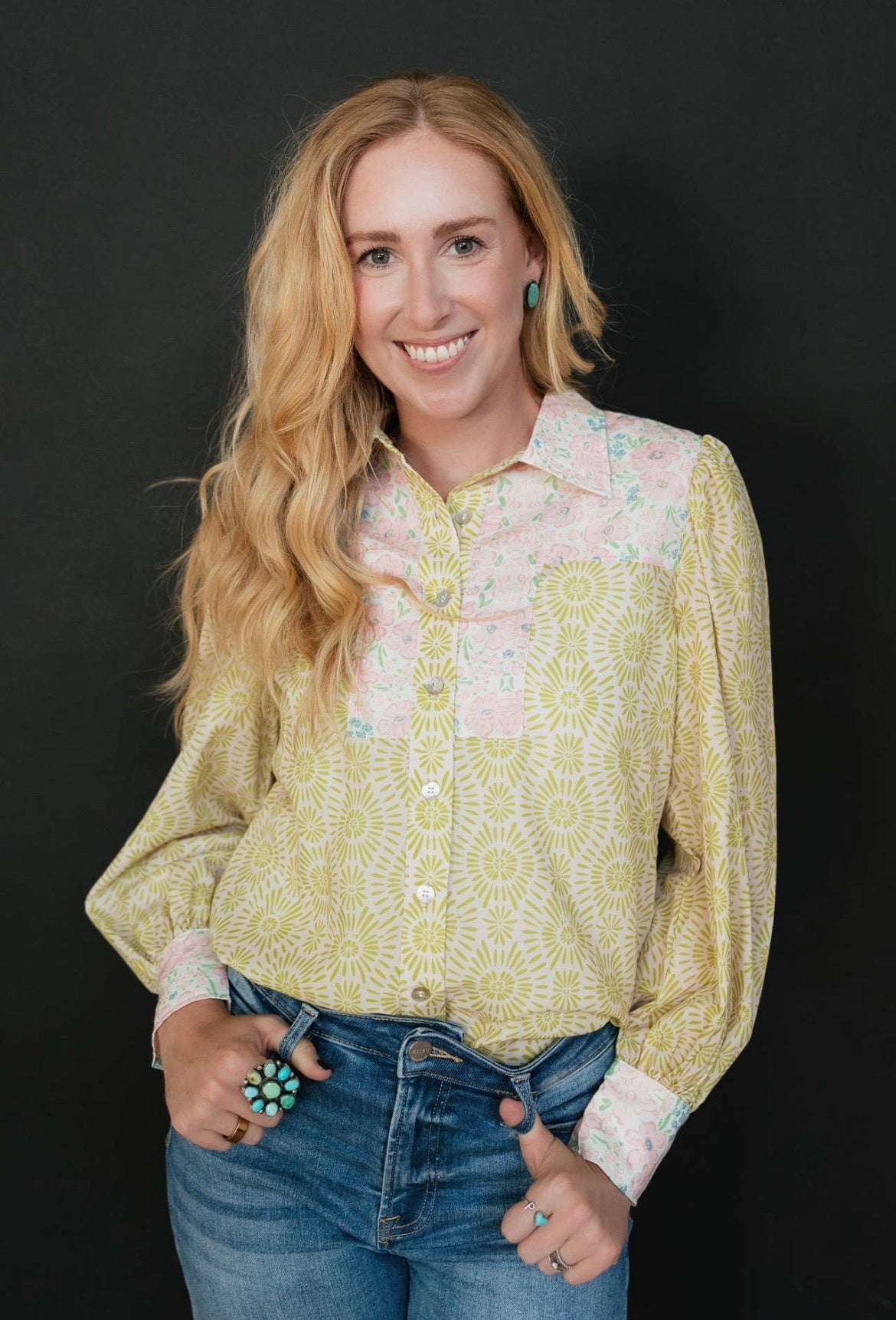 Blush Prairie Patchwork Top