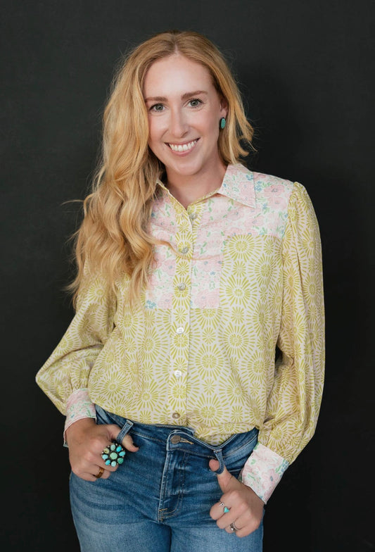 Blush Prairie Patchwork Top