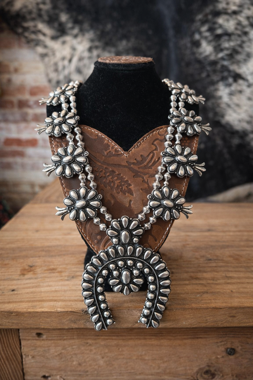 Iron Mesa Squash Blossom Necklace