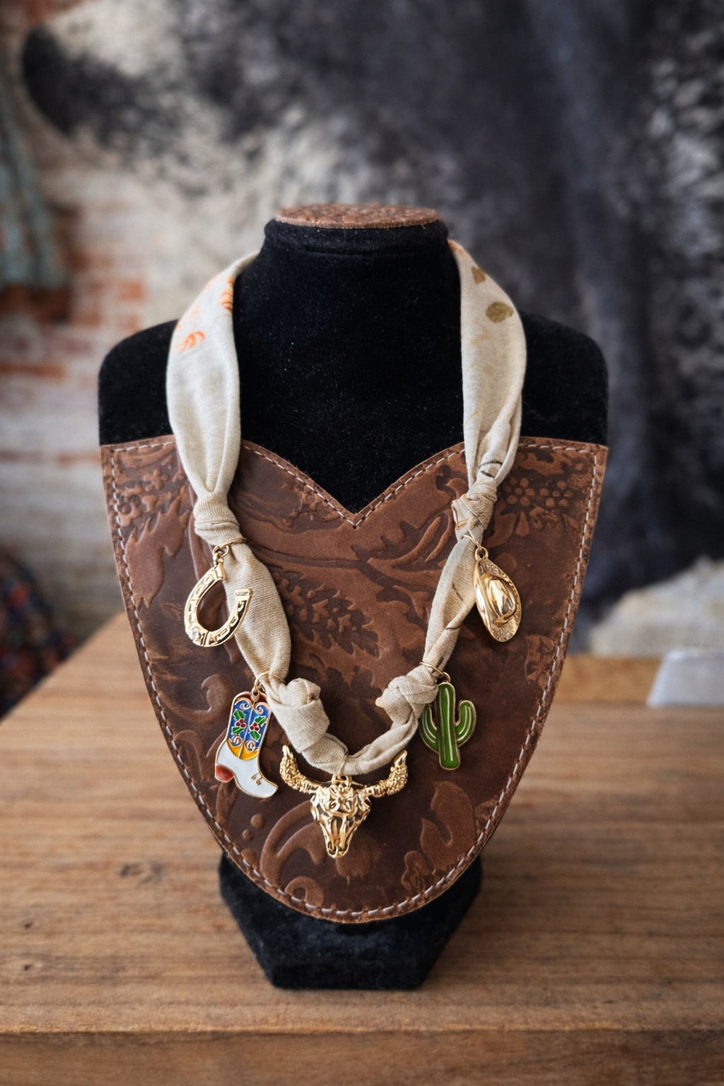 The Desert Rodeo Charm Scarf Necklace