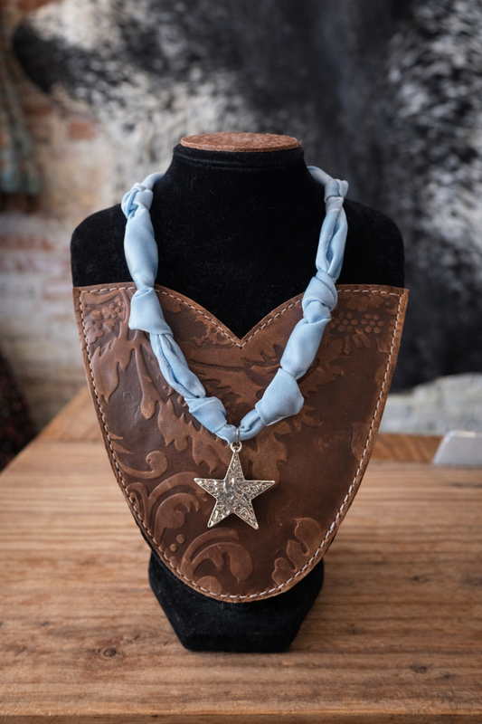 Blue Star Prairie Scarf Necklace