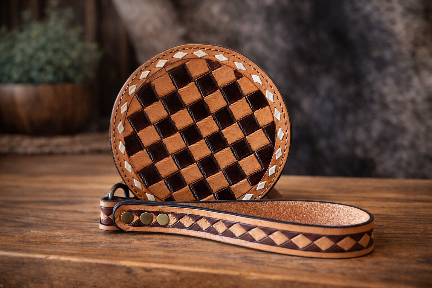 Saddle Weave Round Coin Case