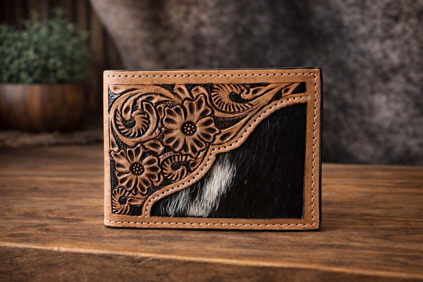 Midnight Spur Hair-On Wallet