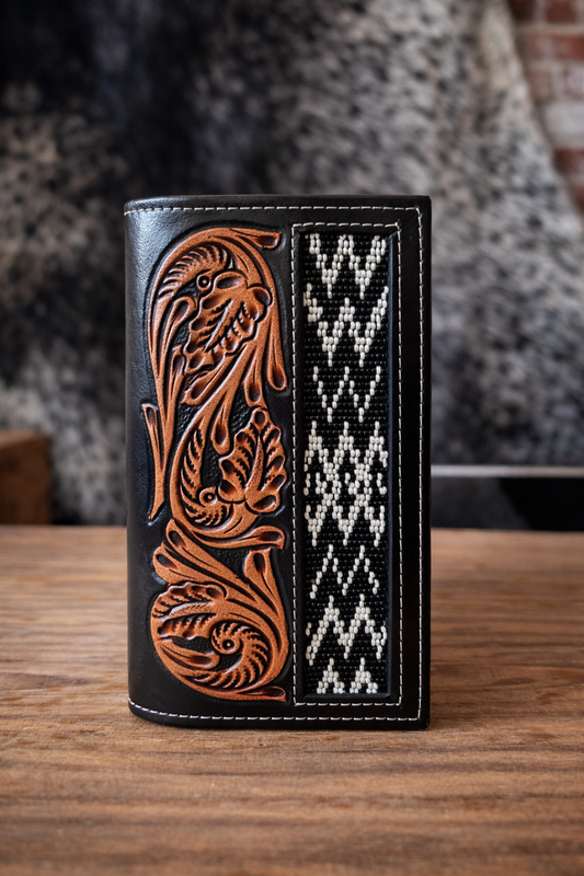 High Plains Beaded Leather Wallet