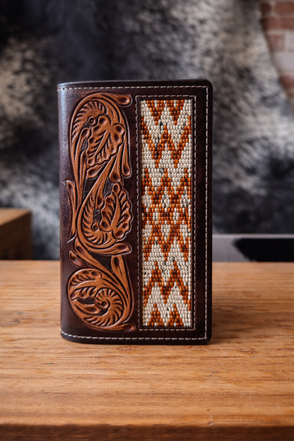 High Plains Beaded Leather Wallet