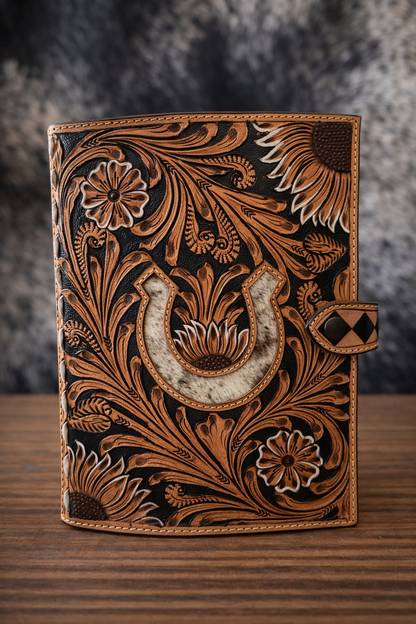 Lucky Horseshoe Floral Bible Cover