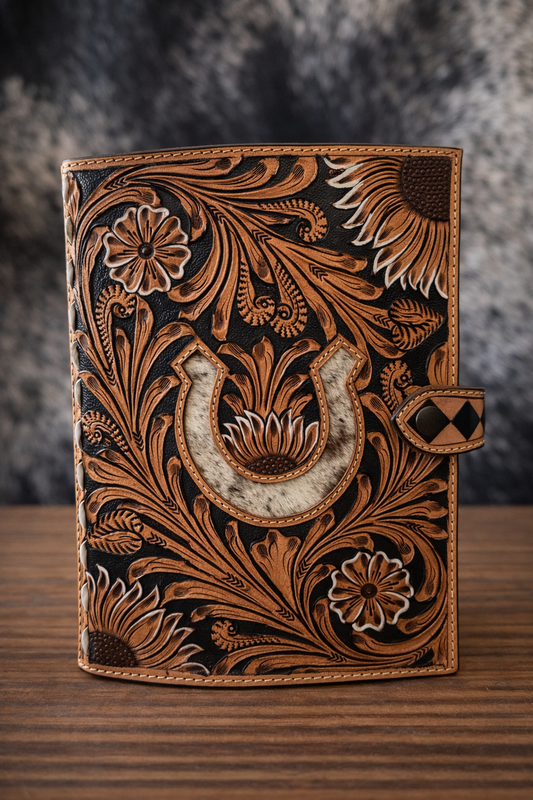 Lucky Horseshoe Floral Bible Cover