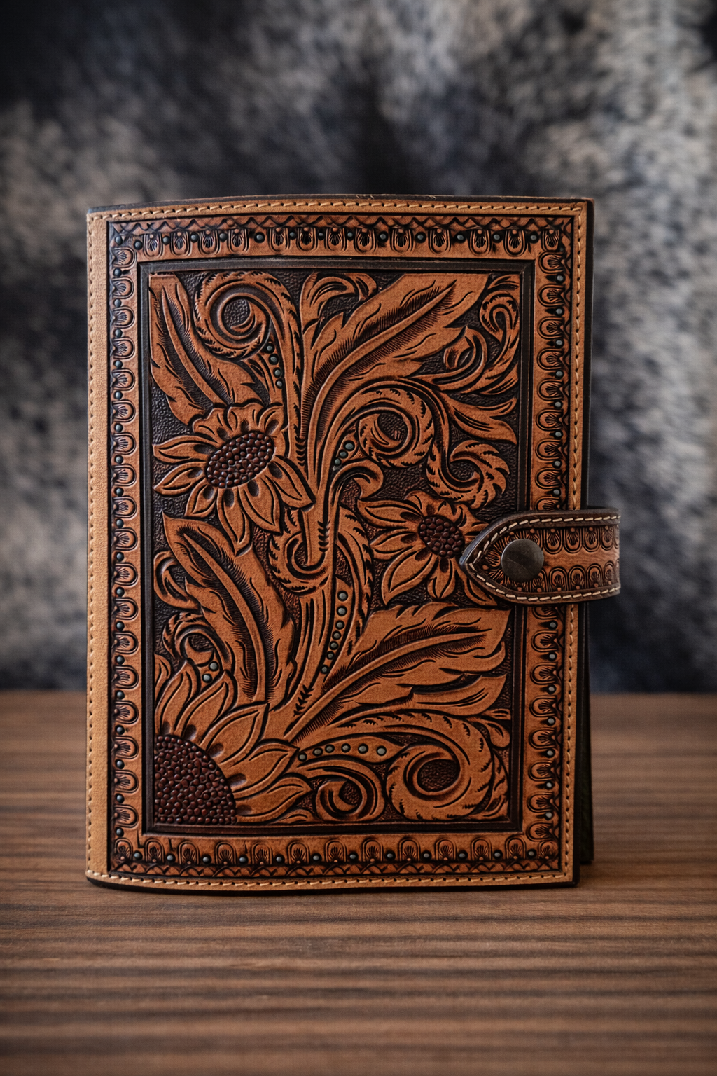 Sunflower Trail Tooled Bible Cover