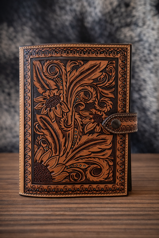 Sunflower Trail Tooled Bible Cover