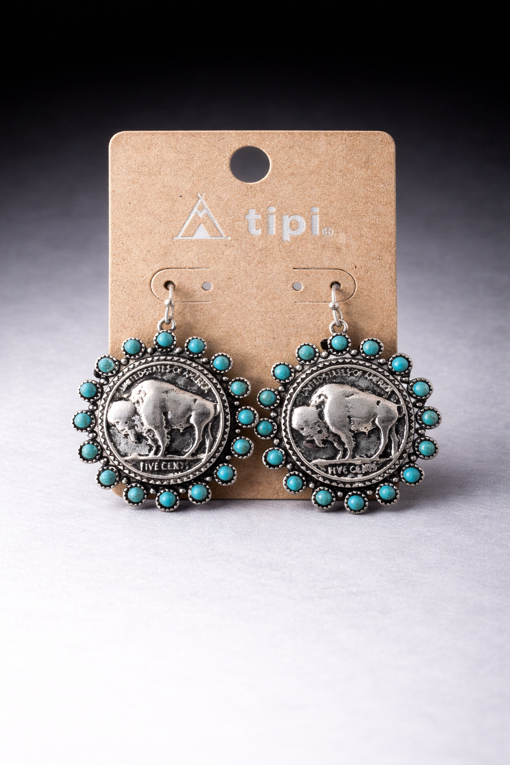 High Plains Buffalo Turquoise Medallion Earrings