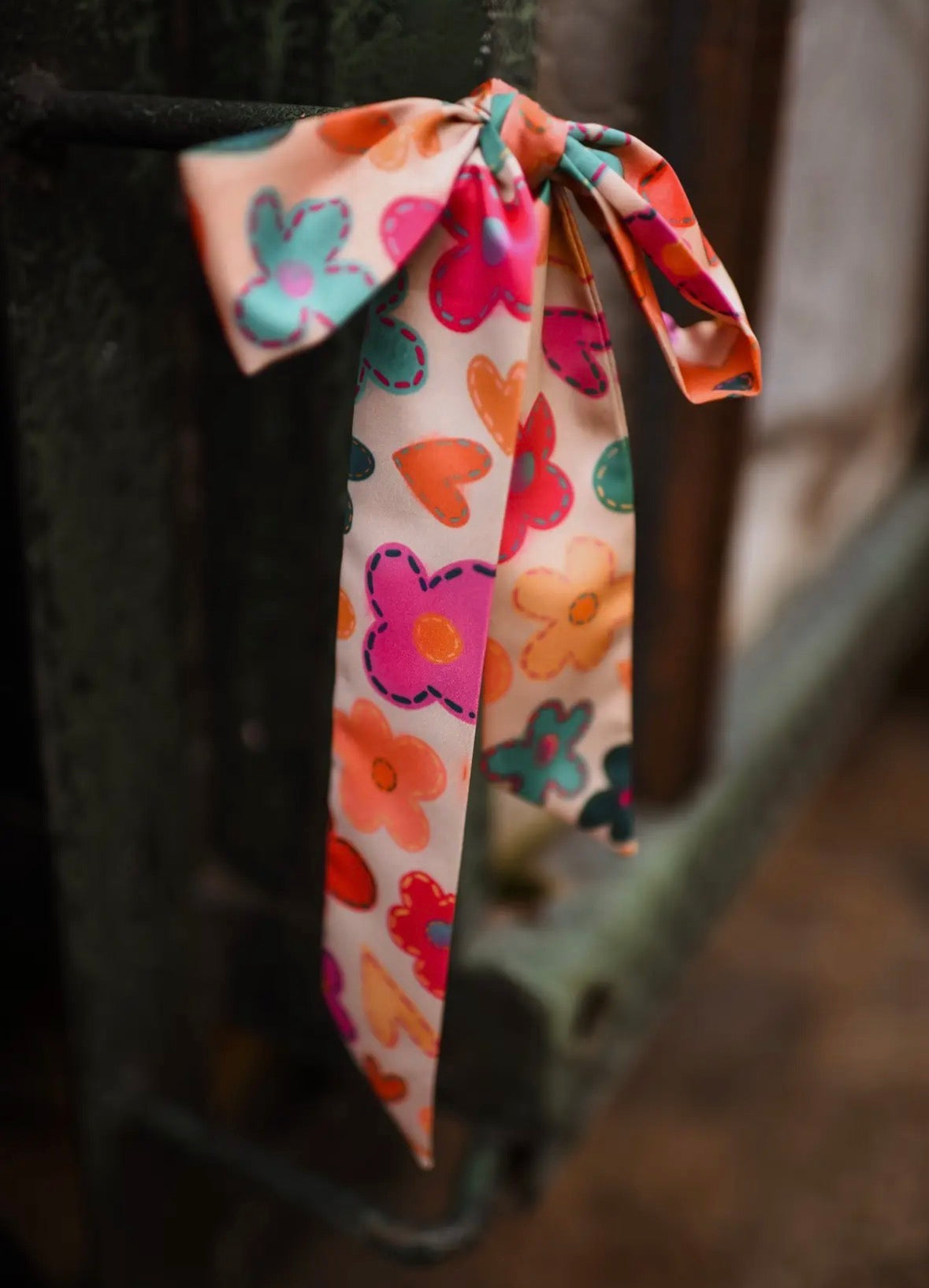 Spring Patchwork Florals Western Twilly Scarf