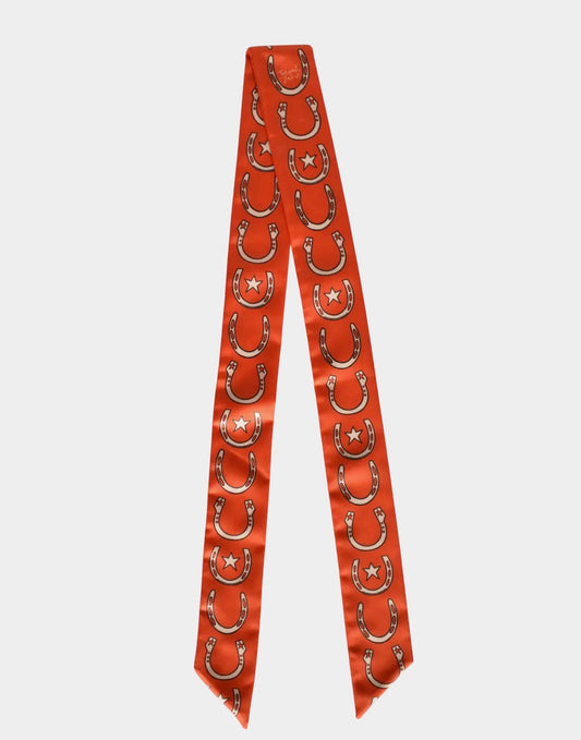 Stars and Horseshoes in Punchy Red Western Twilly