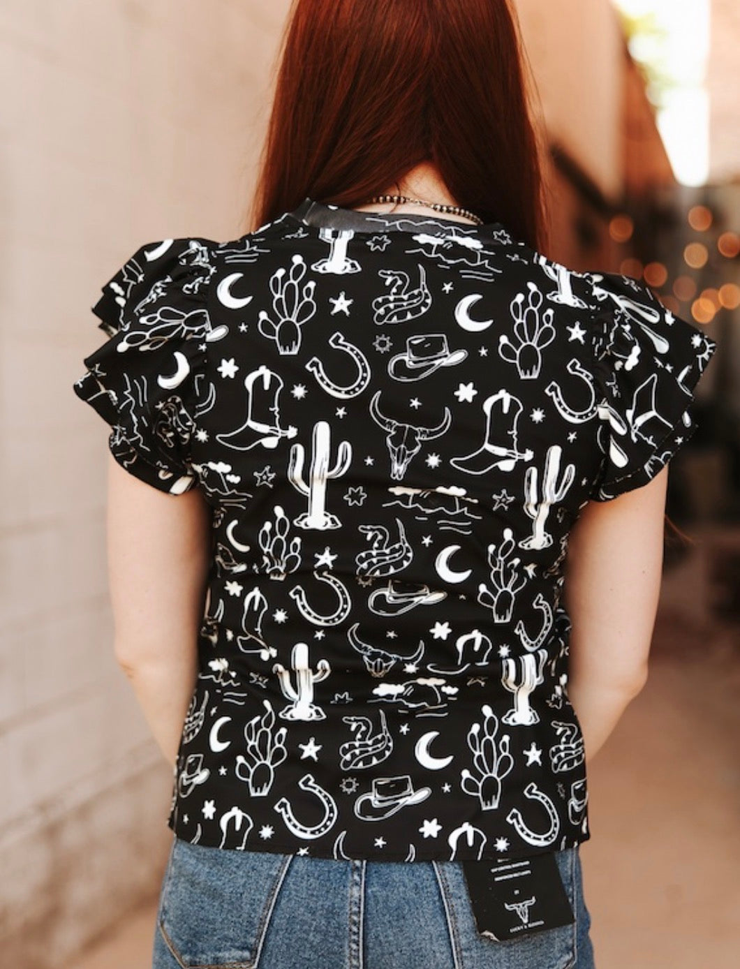 Midnight Rodeo Flutter Top