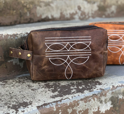 Outlaw Stitch Dopp Kit – Saddle Brown