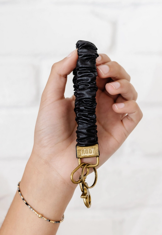 Black Leather Keychain
