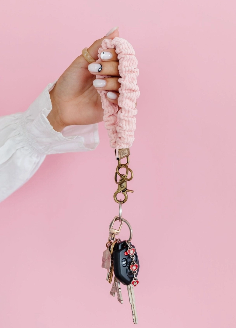 Rose Corduroy Scrunchie Keychain