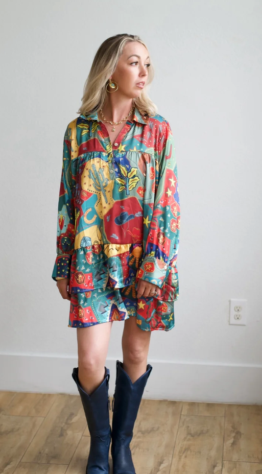 Satin Cowboy Dress
