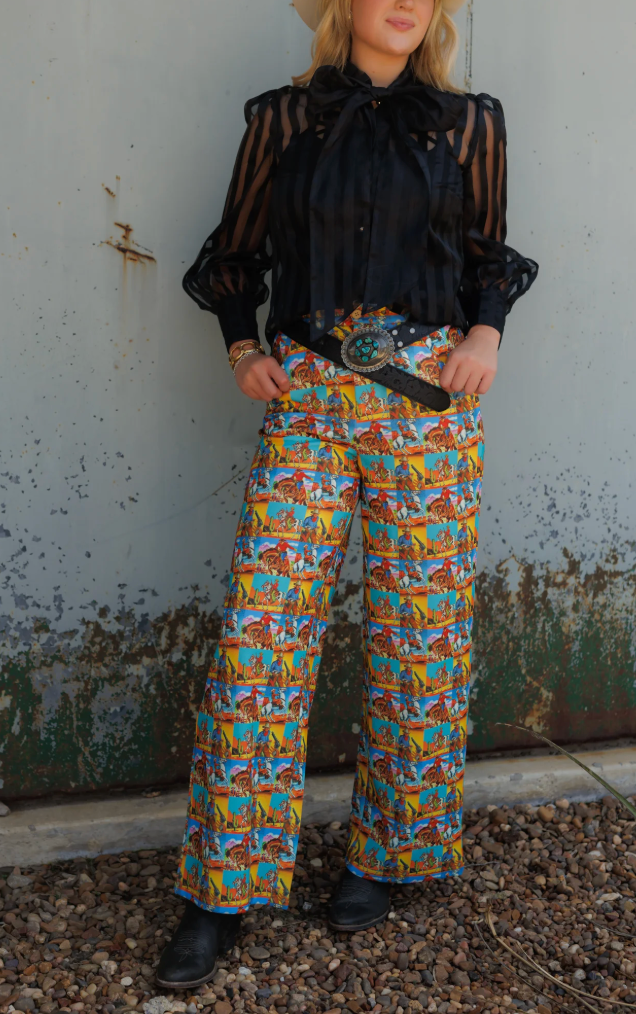 Midnight Mesa Bow Blouse