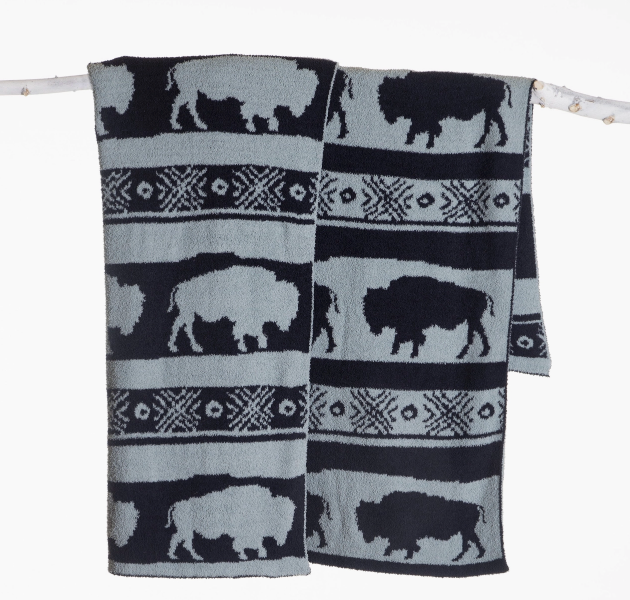 Buffalo Blues Stretchy Throw Blanket