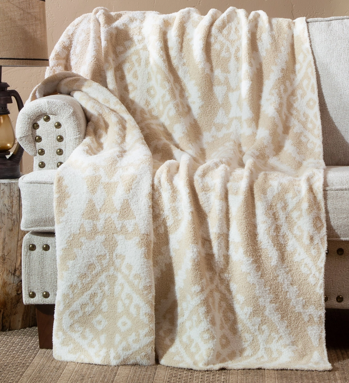 Moroccan Tan Stretchy Throw