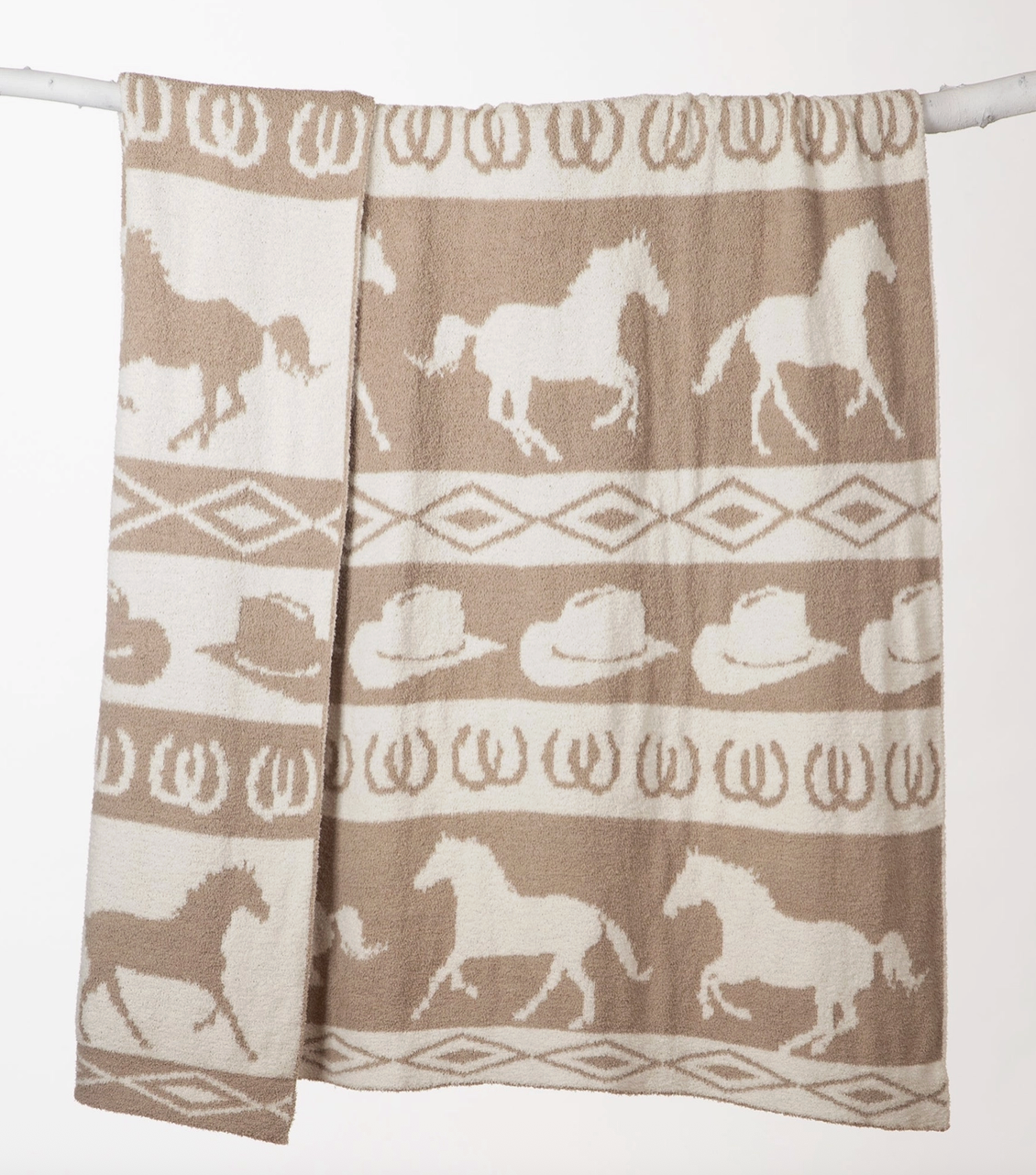 Wrangler Tan Rodeo Stretchy Throw Blanket