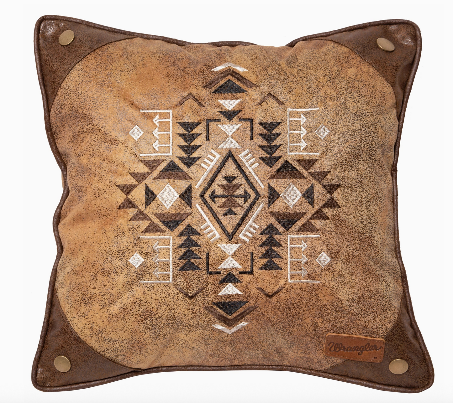 Wrangler® Four Corners Faux Leather Pillow