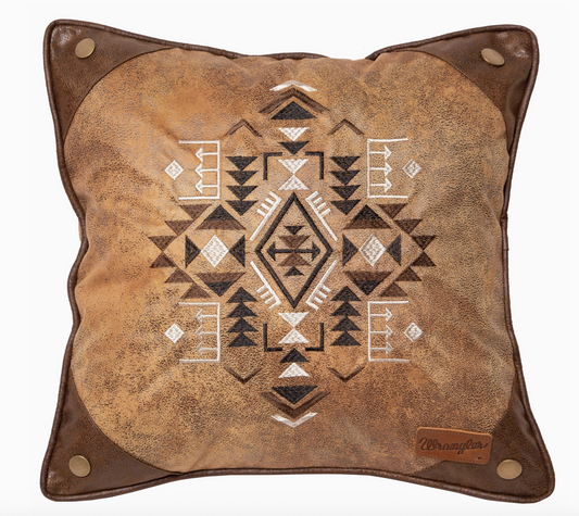 Wrangler® Four Corners Faux Leather Pillow