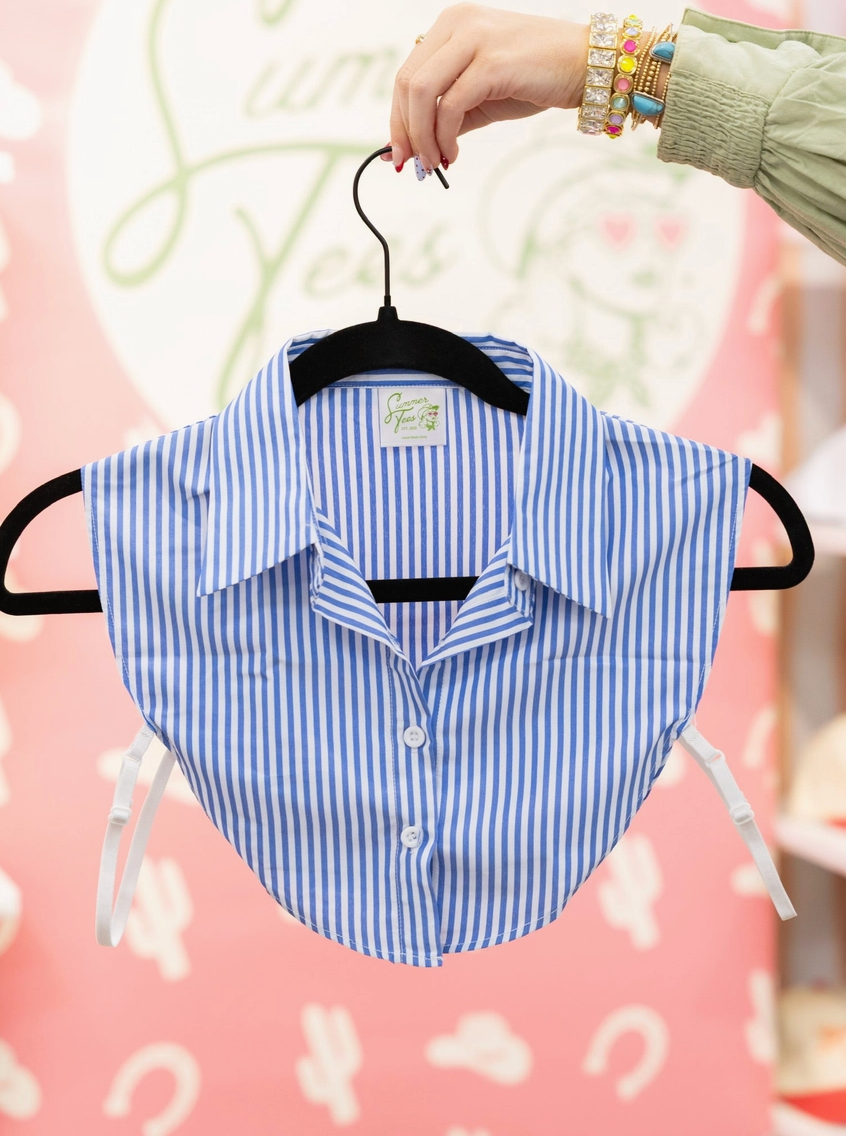 Blue & White Stripped Collar