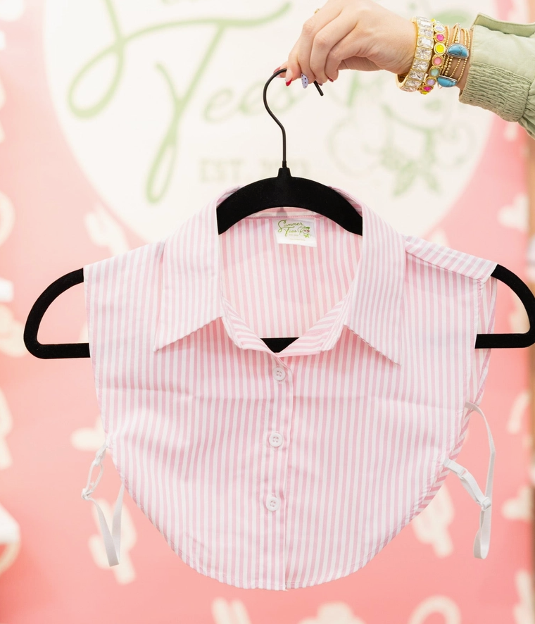 Pink & White Stripped Collar