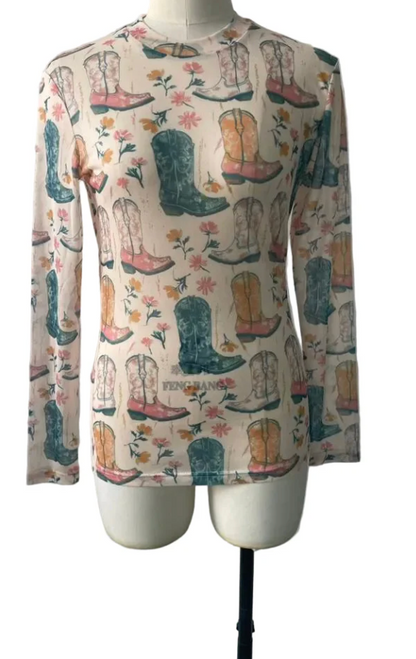 Kickin' Up Wildflowers Mesh Top