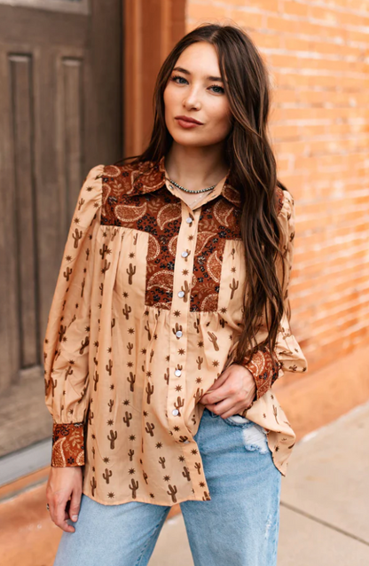 Desert Dusk Paisley Blouse