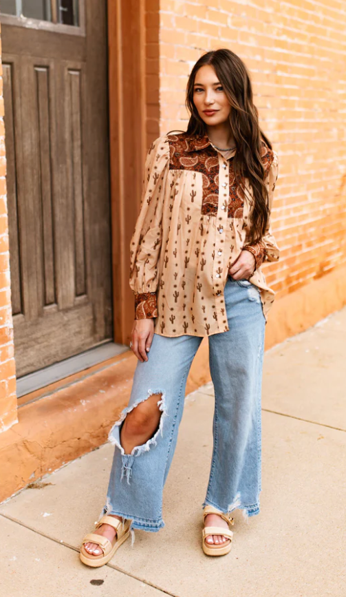 Desert Dusk Paisley Blouse
