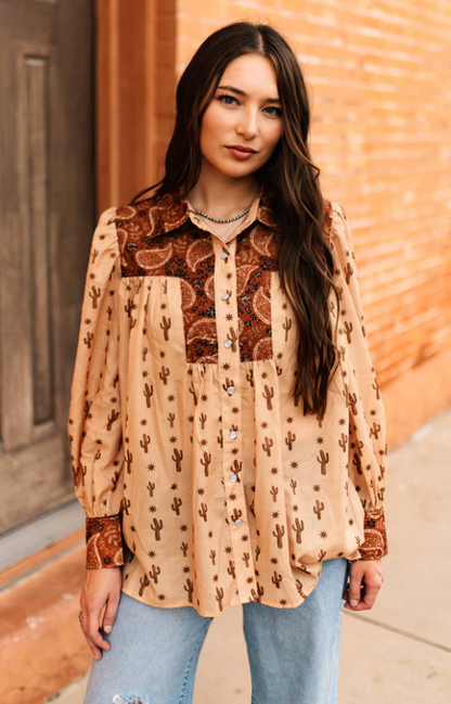 Desert Dusk Paisley Blouse