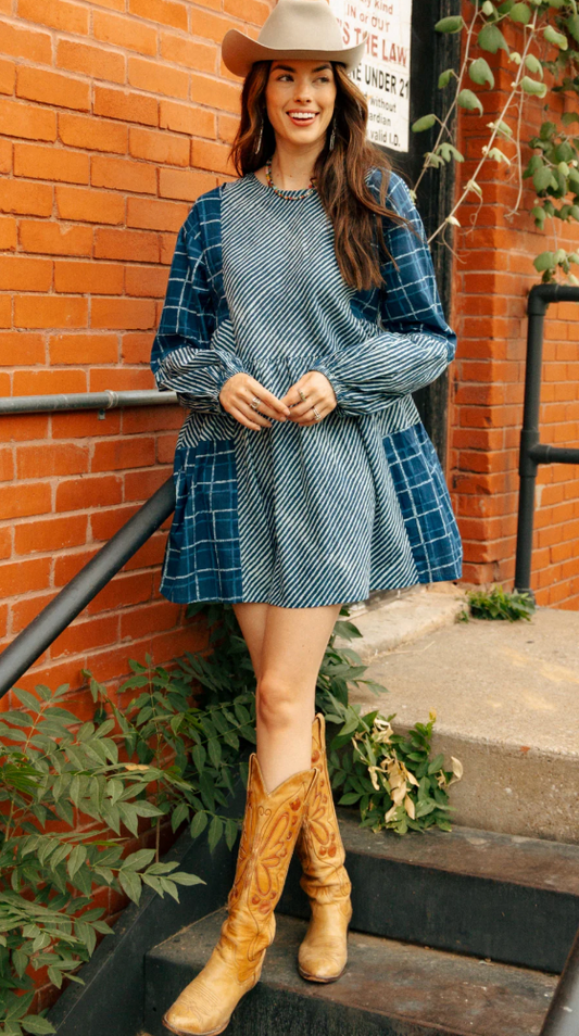 Blue Plaid Dress