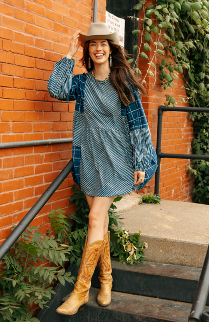 Blue Plaid Dress